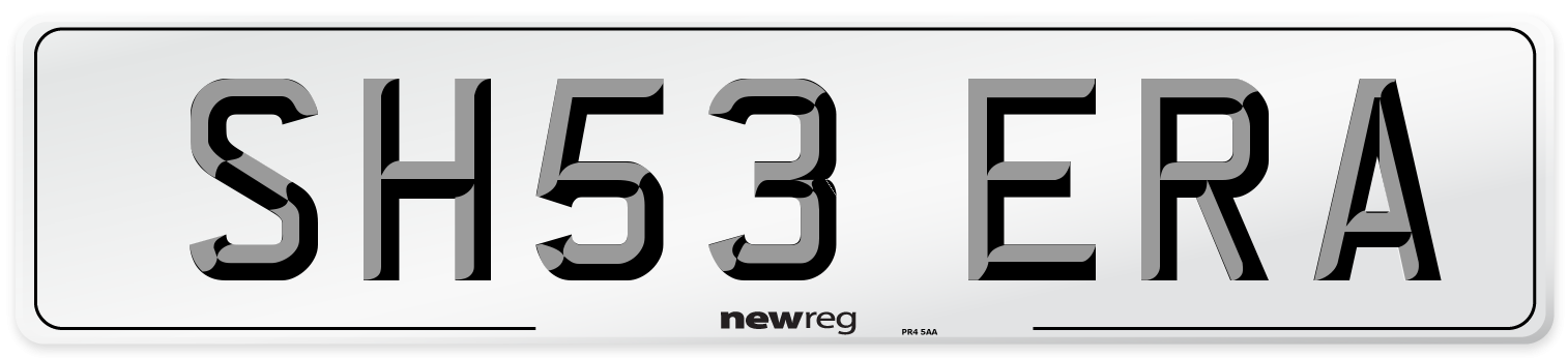 SH53 ERA Number Plate from New Reg